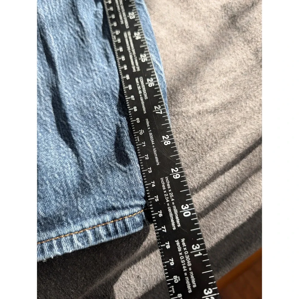 Levis 505 Regular Fit Straight Leg Jeans Medium Wash Distressed Mens 34x32
